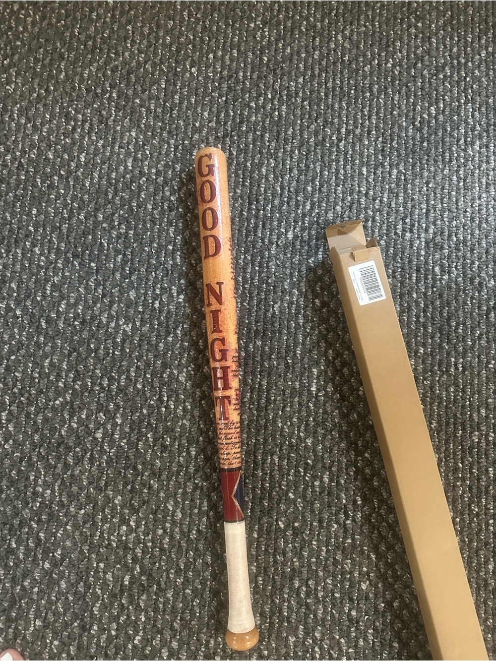 Good Night Graphic Wood Baseball Bat - Brown/Red